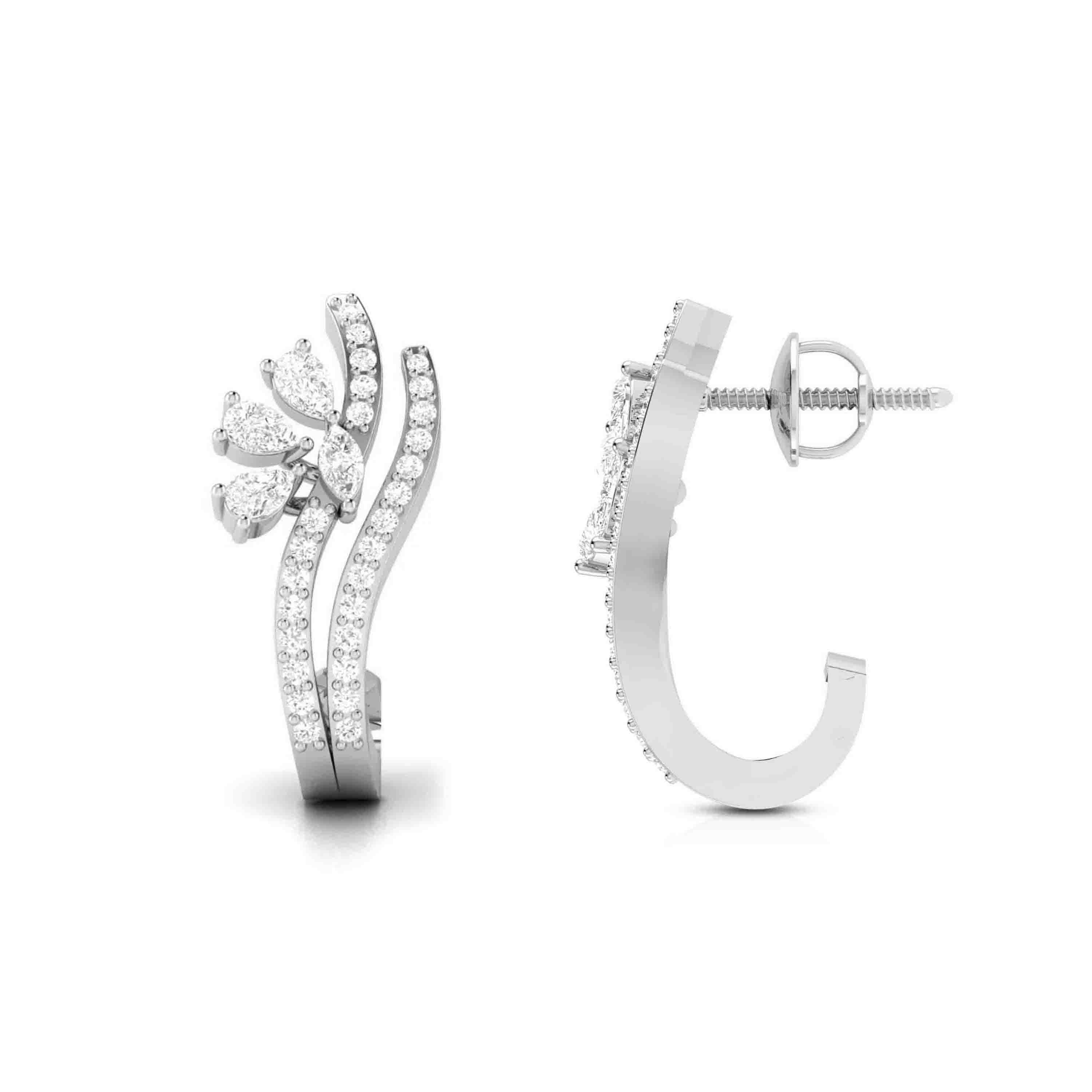 Designer Platinum & Diamond Earrings for Women JL PT E BL-23