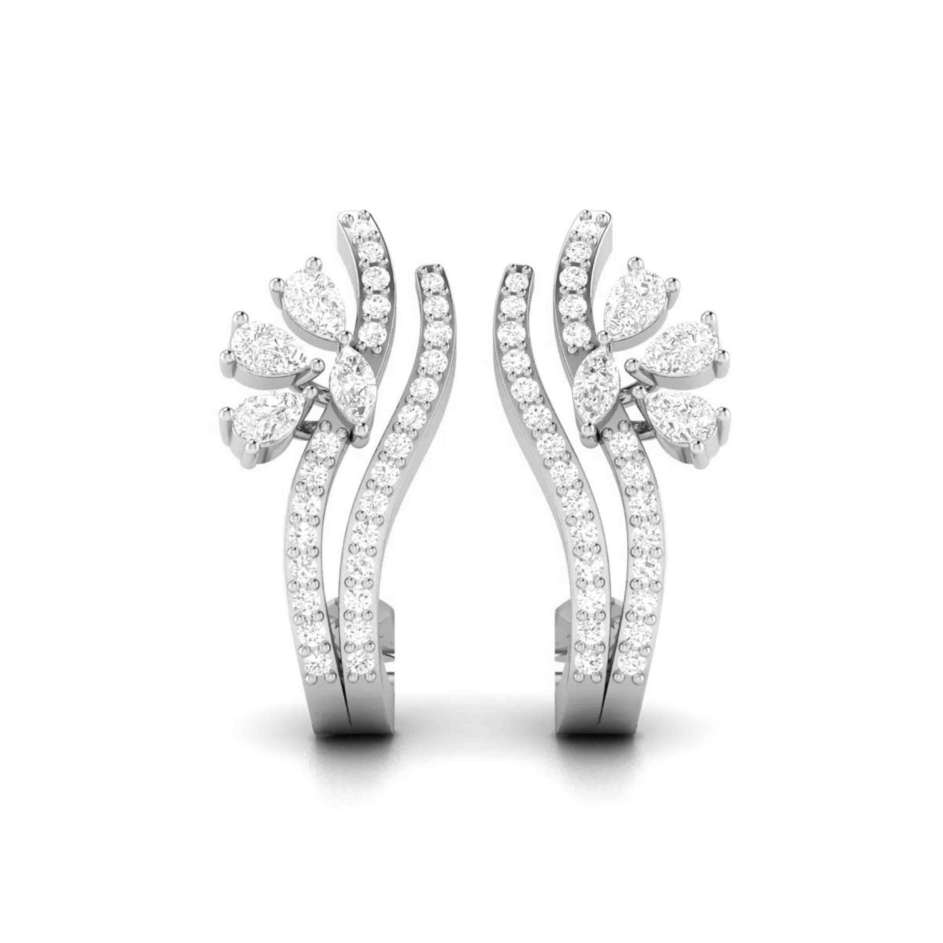 Designer Platinum & Diamond Earrings for Women JL PT E BL-23