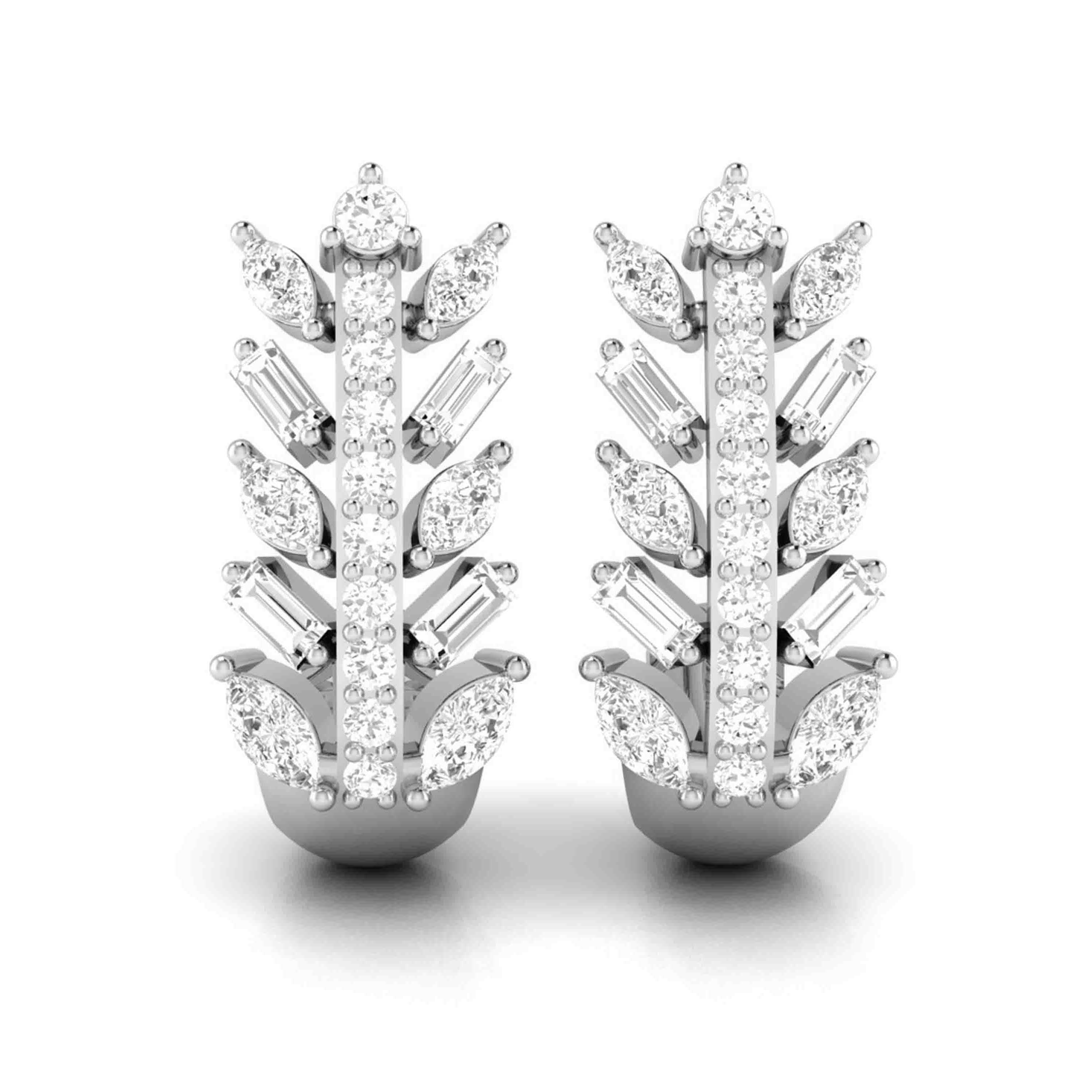 Designer Platinum & Diamond Earrings for Women JL PT E BL-24