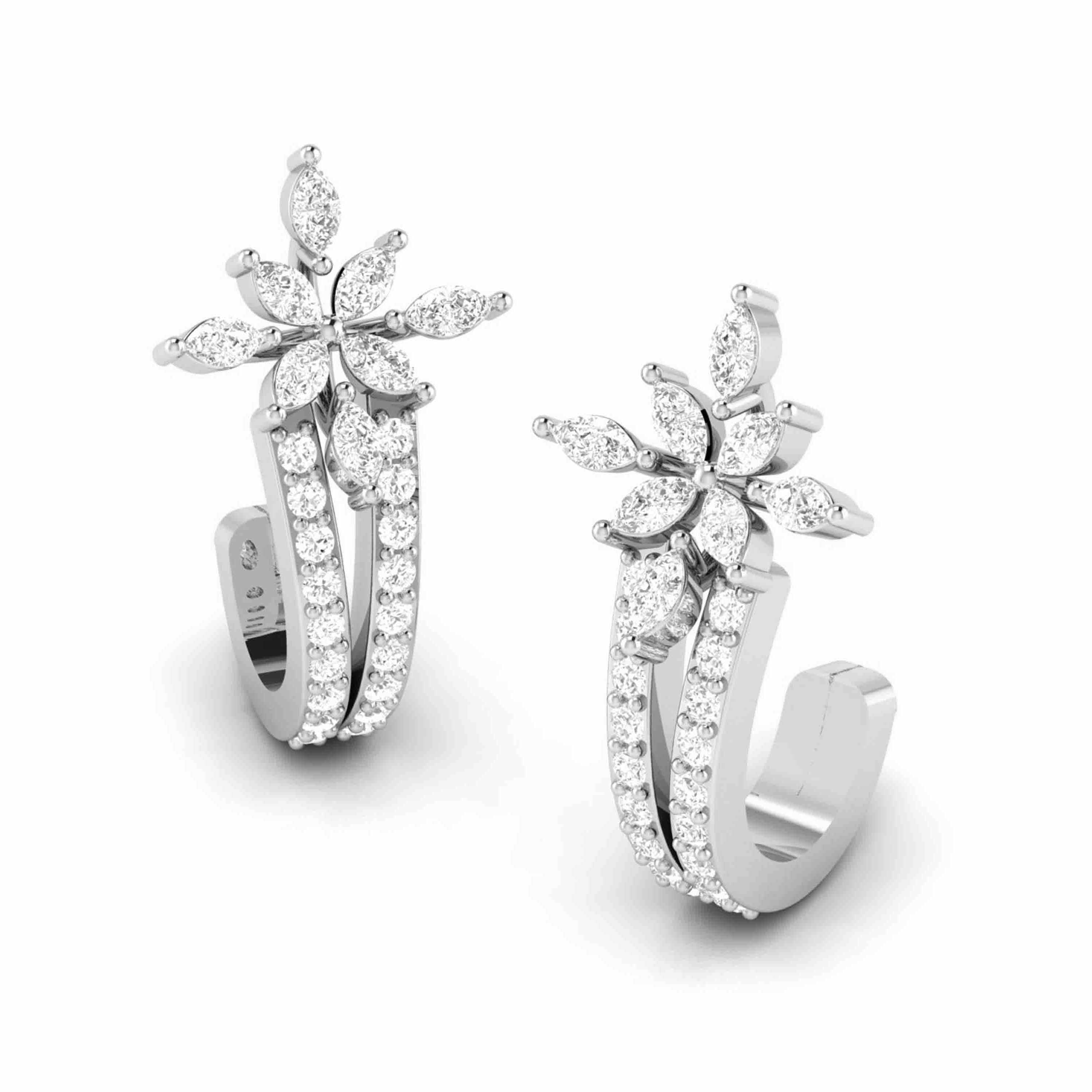 Designer Platinum & Diamond Earrings for Women JL PT E BL-27   Jewelove.US
