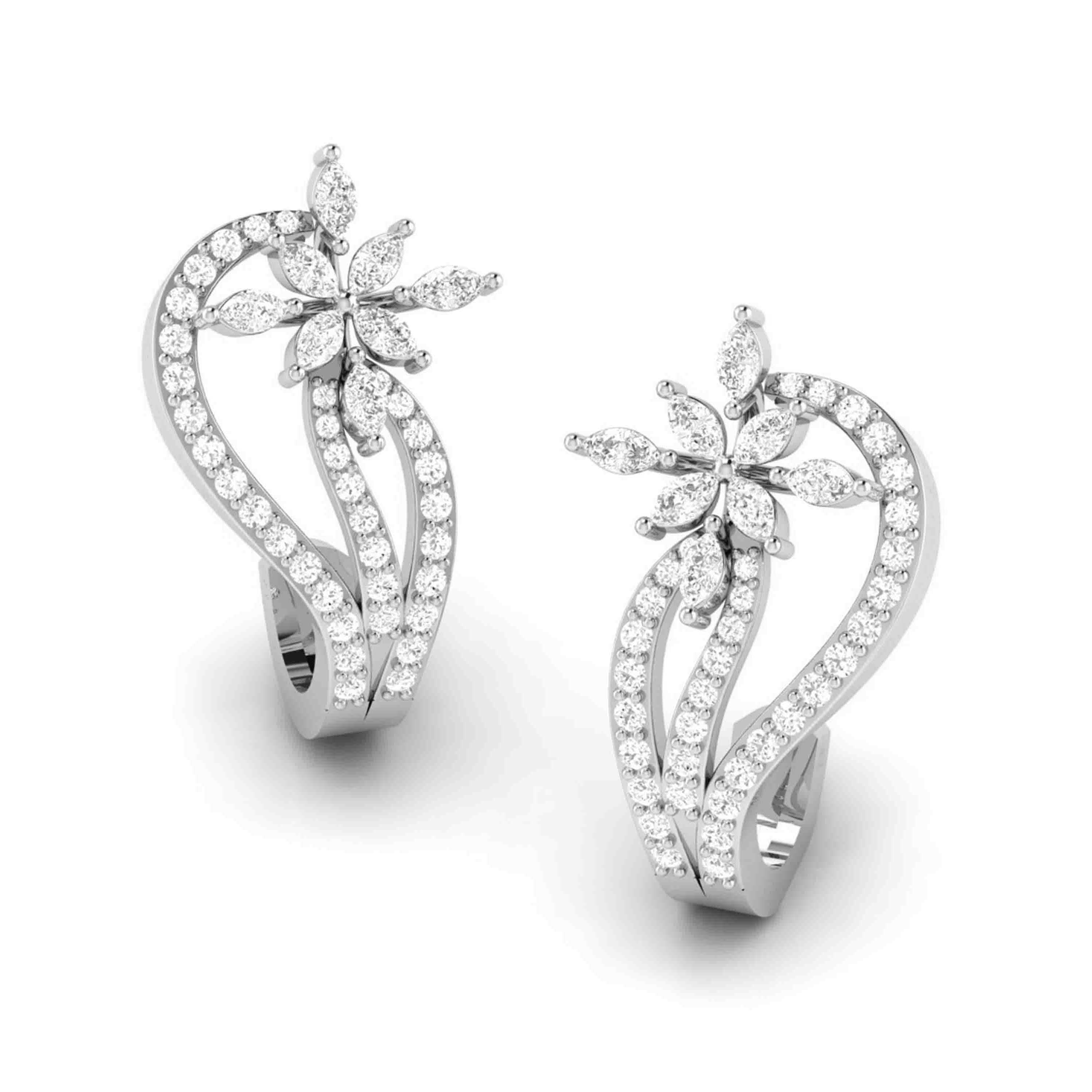 Designer Platinum & Diamond Earrings for Women JL PT E BL-28