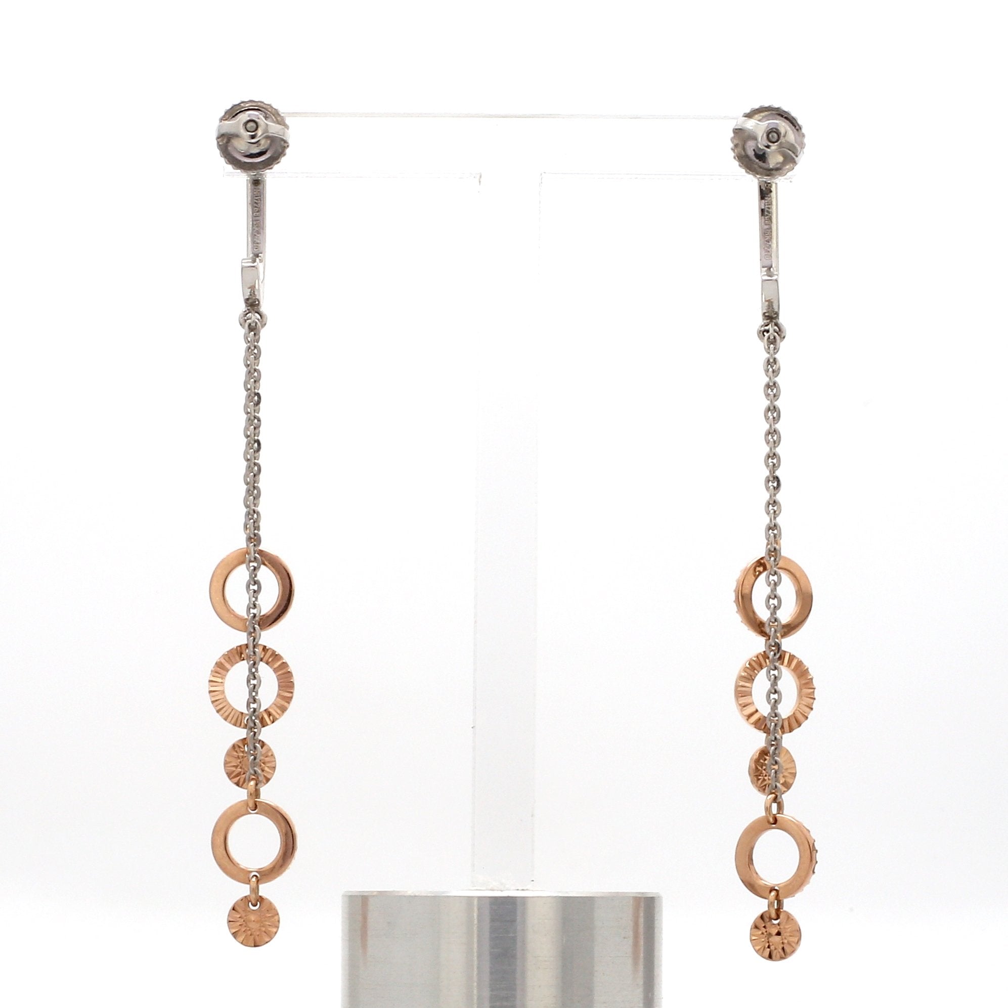 Designer Plain Platinum & Rose Gold Earrings JL PT E 764   Jewelove.US