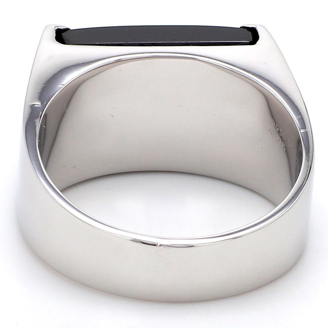 Customised Platinum Ring with Black Stone