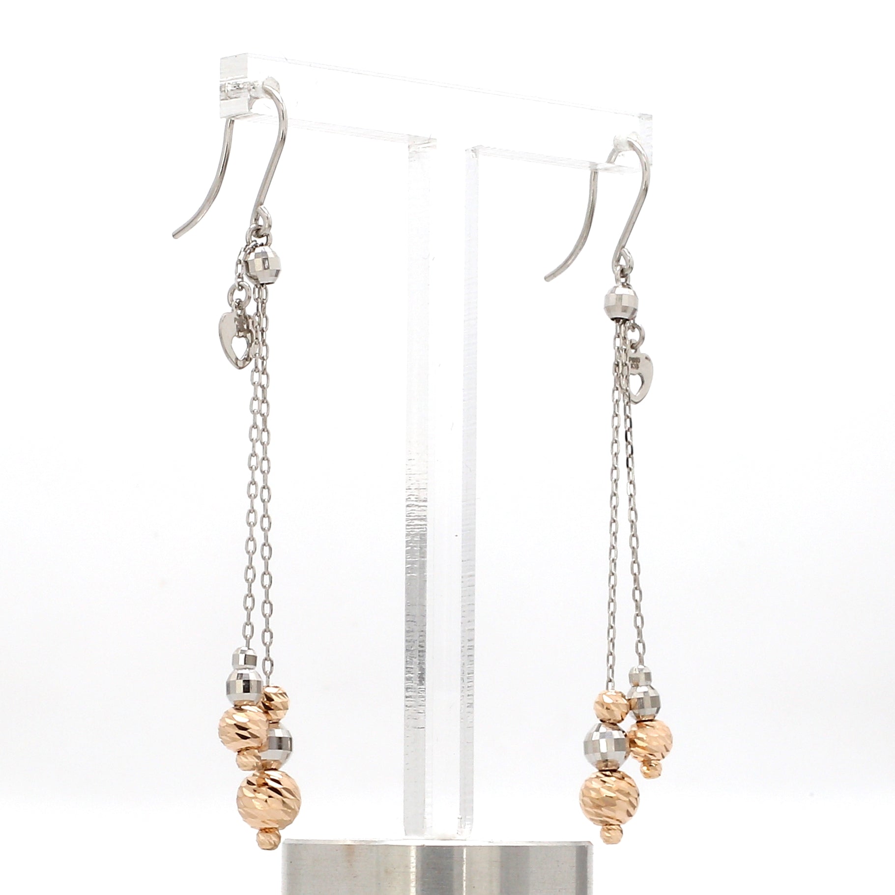 Japanese Platinum Earrings with Rose Gold for Women JL PT E 278