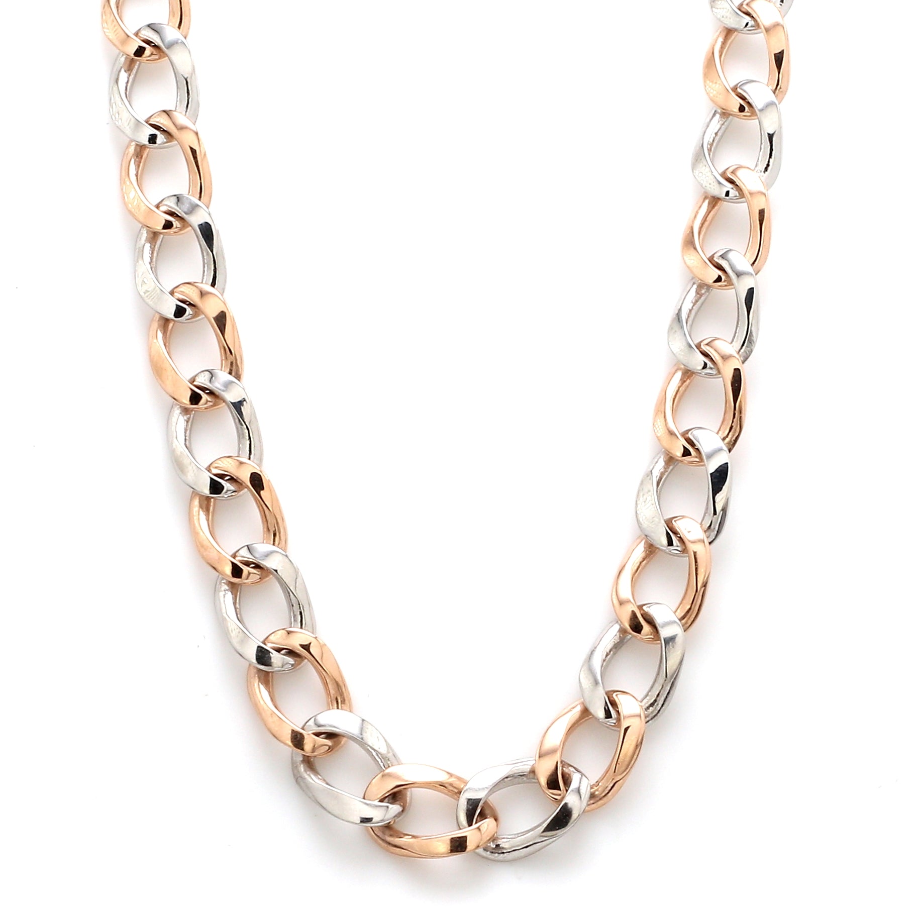 Heavy Platinum & Rose Gold Chain for Men JL PT CH 1003   Jewelove.US