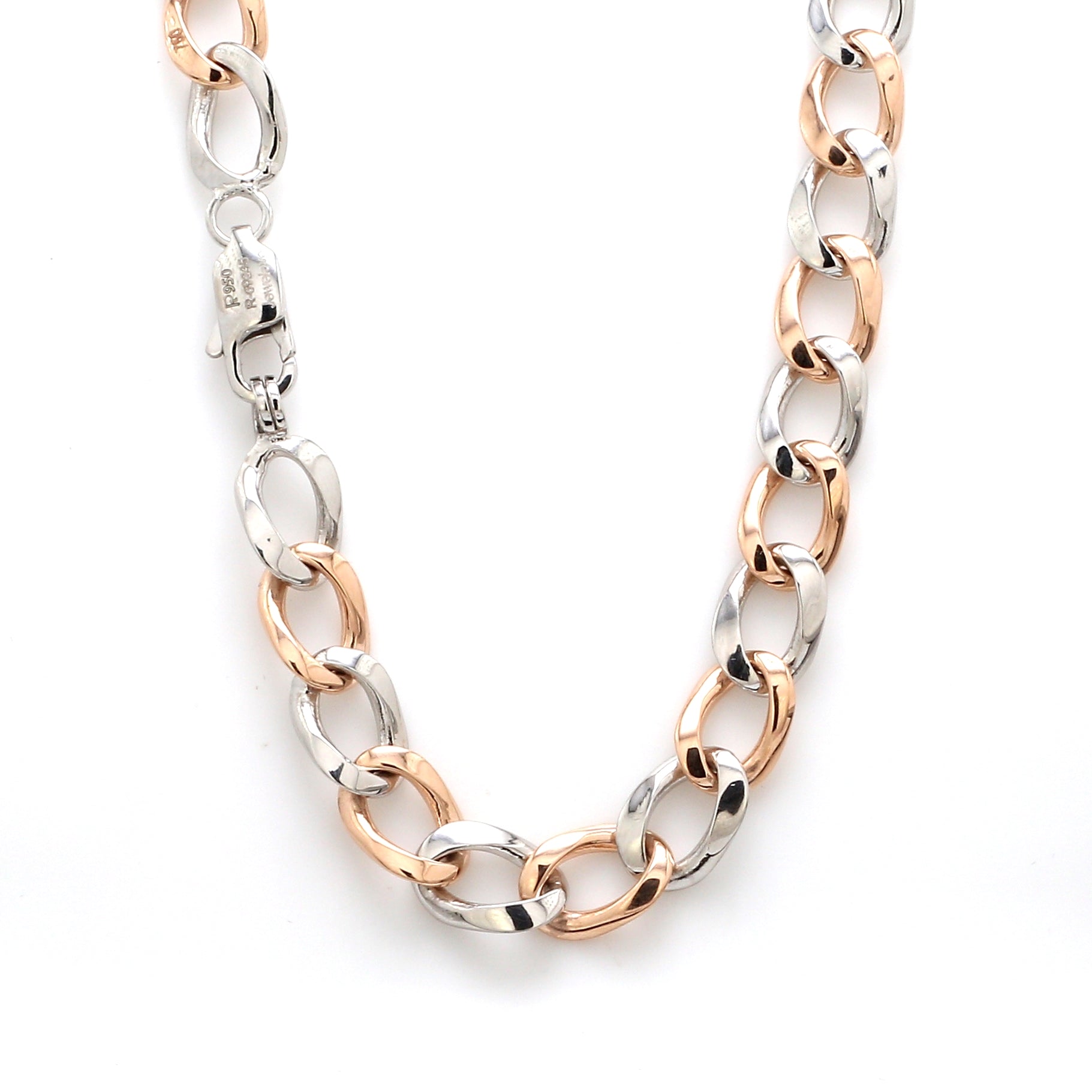 Heavy Platinum & Rose Gold Chain for Men JL PT CH 1003   Jewelove.US