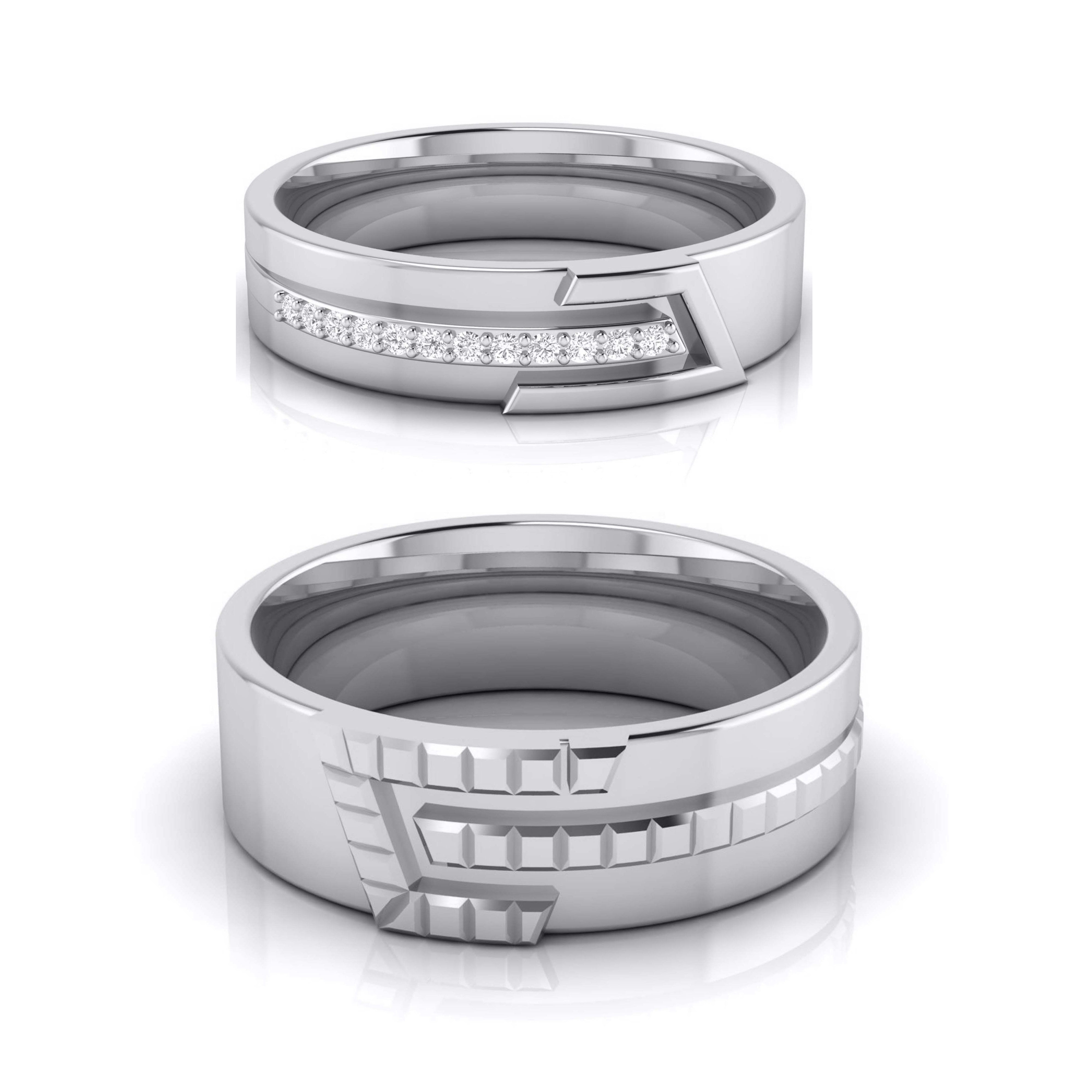 Platinum Diamond Couple Love Bands JL PT CB-6