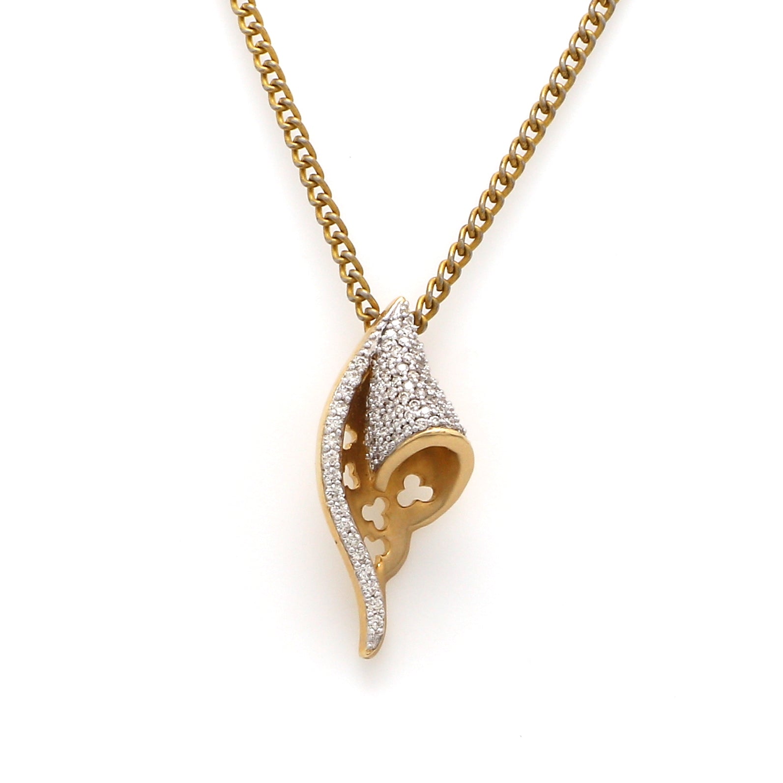 JL AU P3 Women s Gold Diamond Pendant