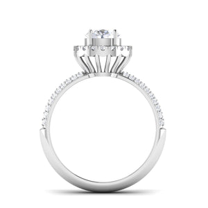 0.30cts Solitaire Halo Diamond Split Shank Platinum Engagement Ring JL PT 7006-A   Jewelove.US