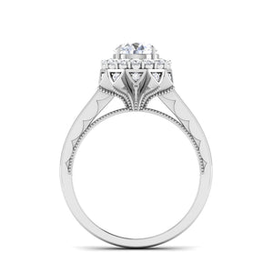 0.30cts. Solitaire Designer Platinum Double Halo Diamond Engagement Ring JL PT 6603-A   Jewelove.US