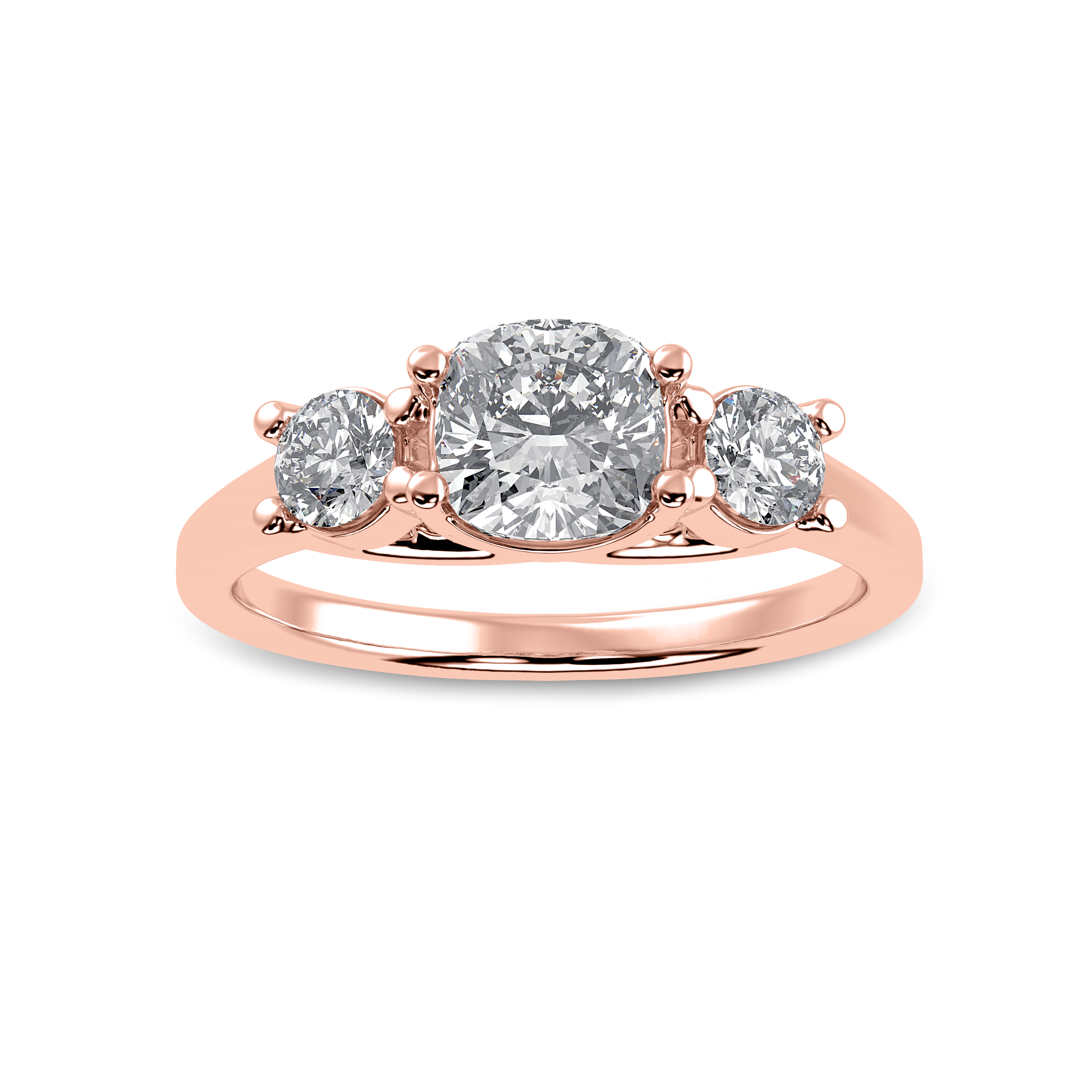 70-Pointer Cushion Cut Solitaire Diamond 18K Rose Gold Ring JL AU 1231R-B   Jewelove.US