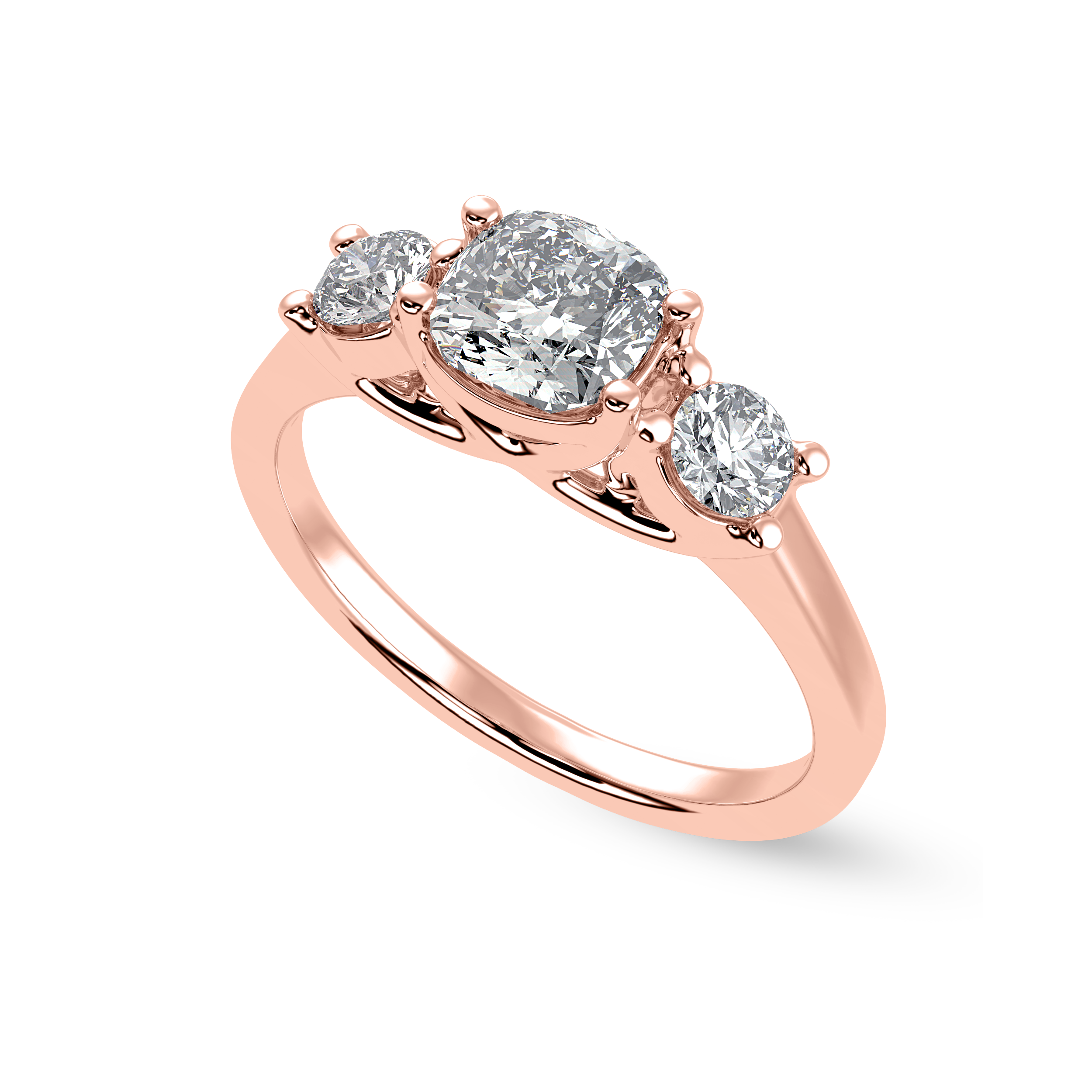 70-Pointer Cushion Cut Solitaire Diamond 18K Rose Gold Ring JL AU 1231R-B   Jewelove.US