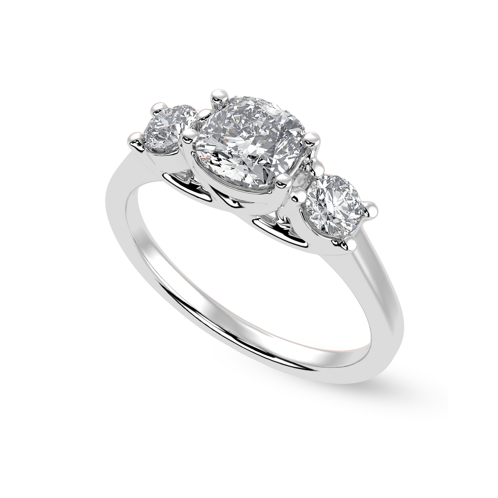 70-Pointer Cushion Cut Solitaire Diamond Accents Platinum Engagement Ring JL PT 1231-B   Jewelove.US