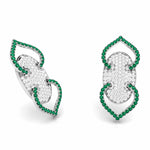Load image into Gallery viewer, Designer Platinum Diamond &amp; Emerald Earrings for Women JL PT E NL8521E
