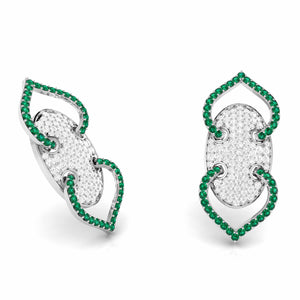 Designer Platinum Diamond & Emerald Earrings for Women JL PT E NL8521E
