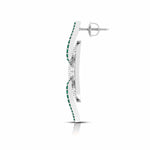 Load image into Gallery viewer, Designer Platinum Diamond &amp; Emerald Earrings for Women JL PT E NL8521E
