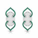 Load image into Gallery viewer, Designer Platinum Diamond &amp; Emerald Earrings for Women JL PT E NL8521E
