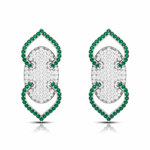 Designer Platinum Diamond & Emerald Earrings for Women JL PT E NL8521E