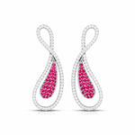 Load image into Gallery viewer, Designer Platinum with Diamond &amp; Ruby Earrings for Women JL PT E NL8523R   Jewelove.US
