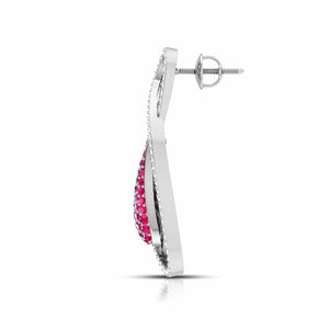 Designer Platinum with Diamond & Ruby Earrings for Women JL PT E NL8523R   Jewelove.US