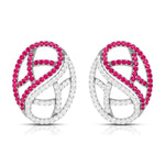 Load image into Gallery viewer, Designer Platinum with Diamond Ruby Earrings for Women JL PT E NL8526R   Jewelove.US
