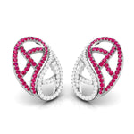 Load image into Gallery viewer, Designer Platinum with Diamond Ruby Earrings for Women JL PT E NL8526R
