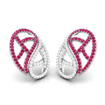Load image into Gallery viewer, Designer Platinum with Diamond Ruby Earrings for Women JL PT E NL8526R   Jewelove.US
