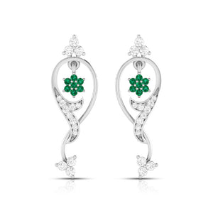 Designer Platinum with Diamond Earrings for Women JL PT E NL8538  Green Jewelove.US