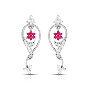 Designer Platinum with Diamond Earrings for Women JL PT E NL8538  Red Jewelove.US