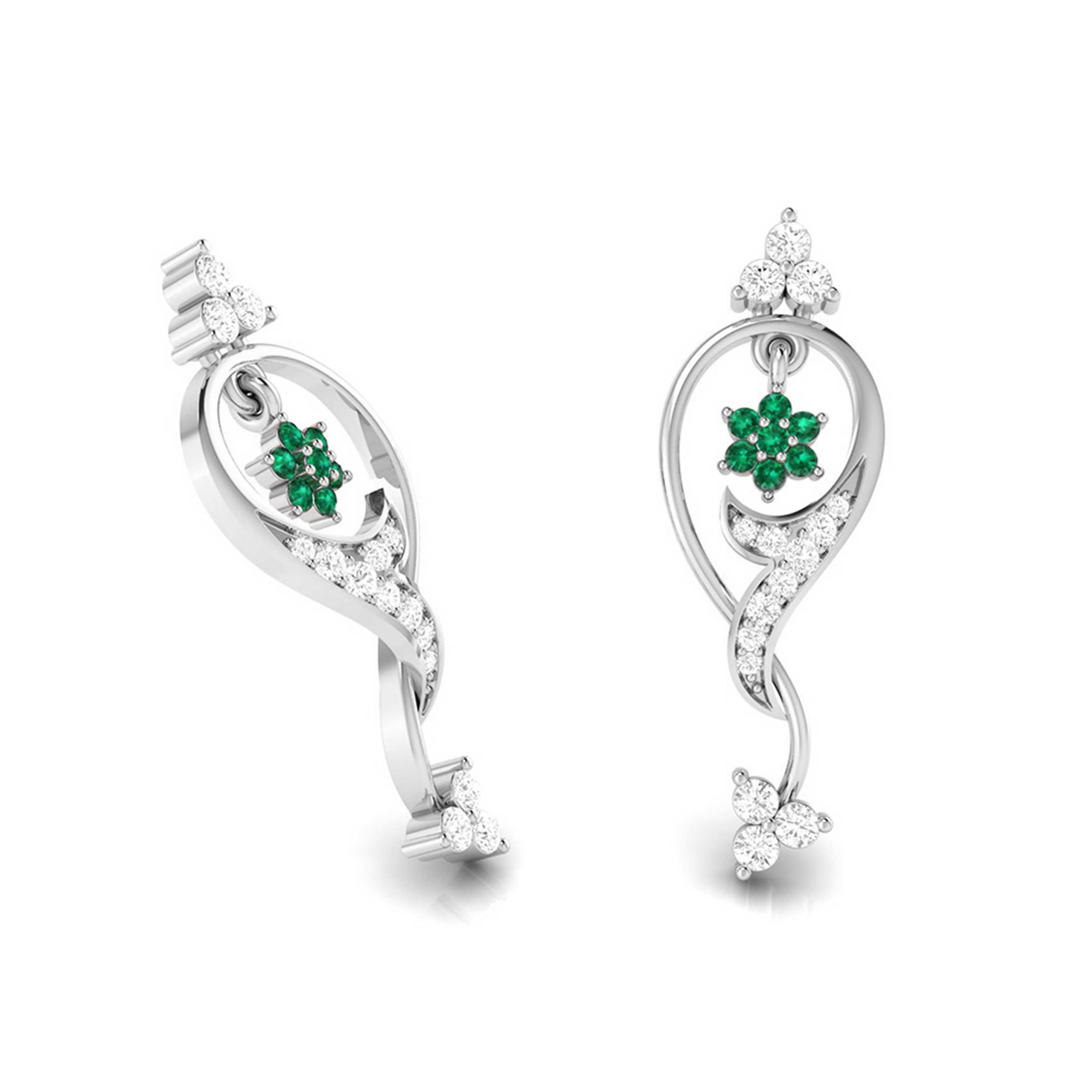 Designer Platinum with Diamond Earrings for Women JL PT E NL8538   Jewelove.US