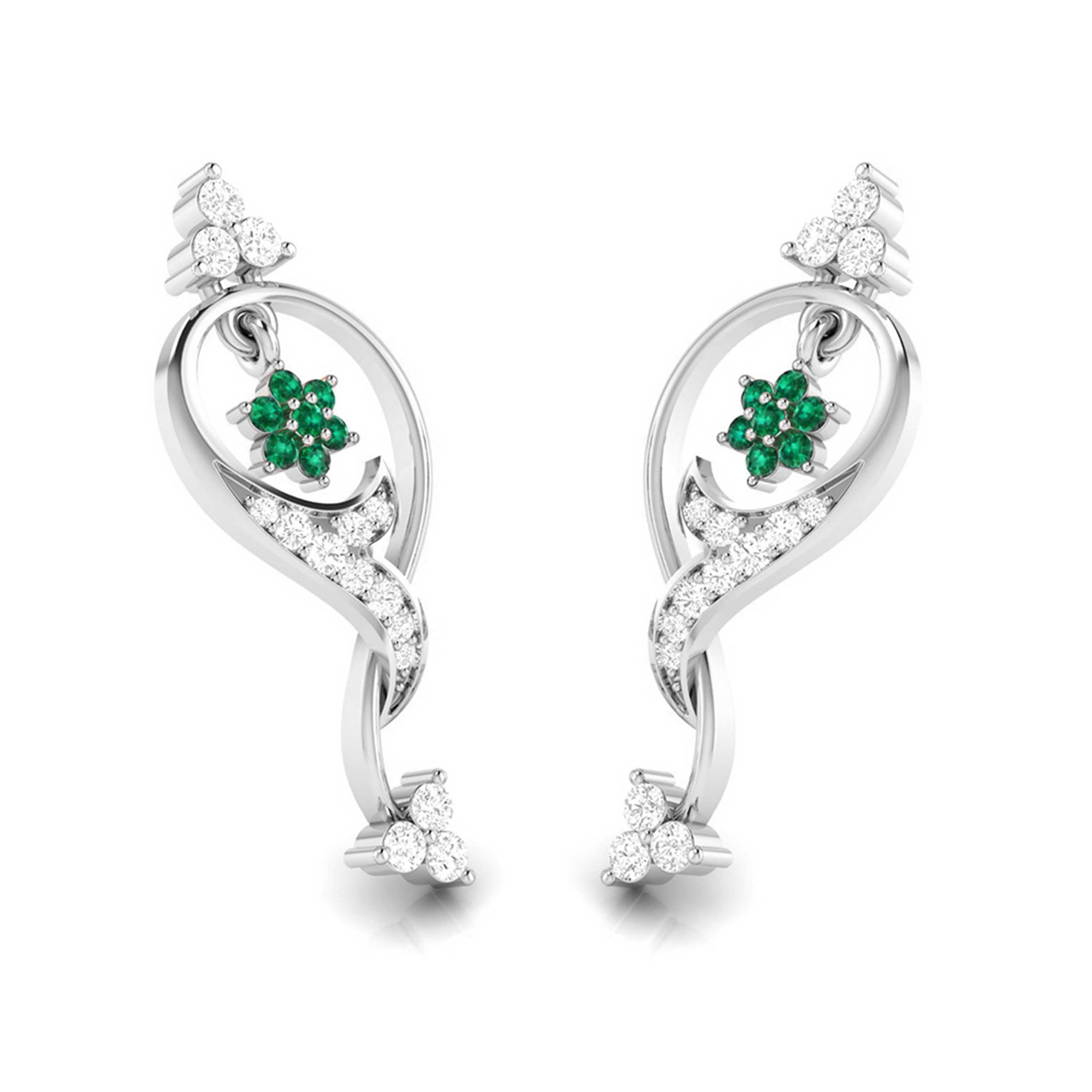 Designer Platinum with Diamond Earrings for Women JL PT E NL8538   Jewelove.US