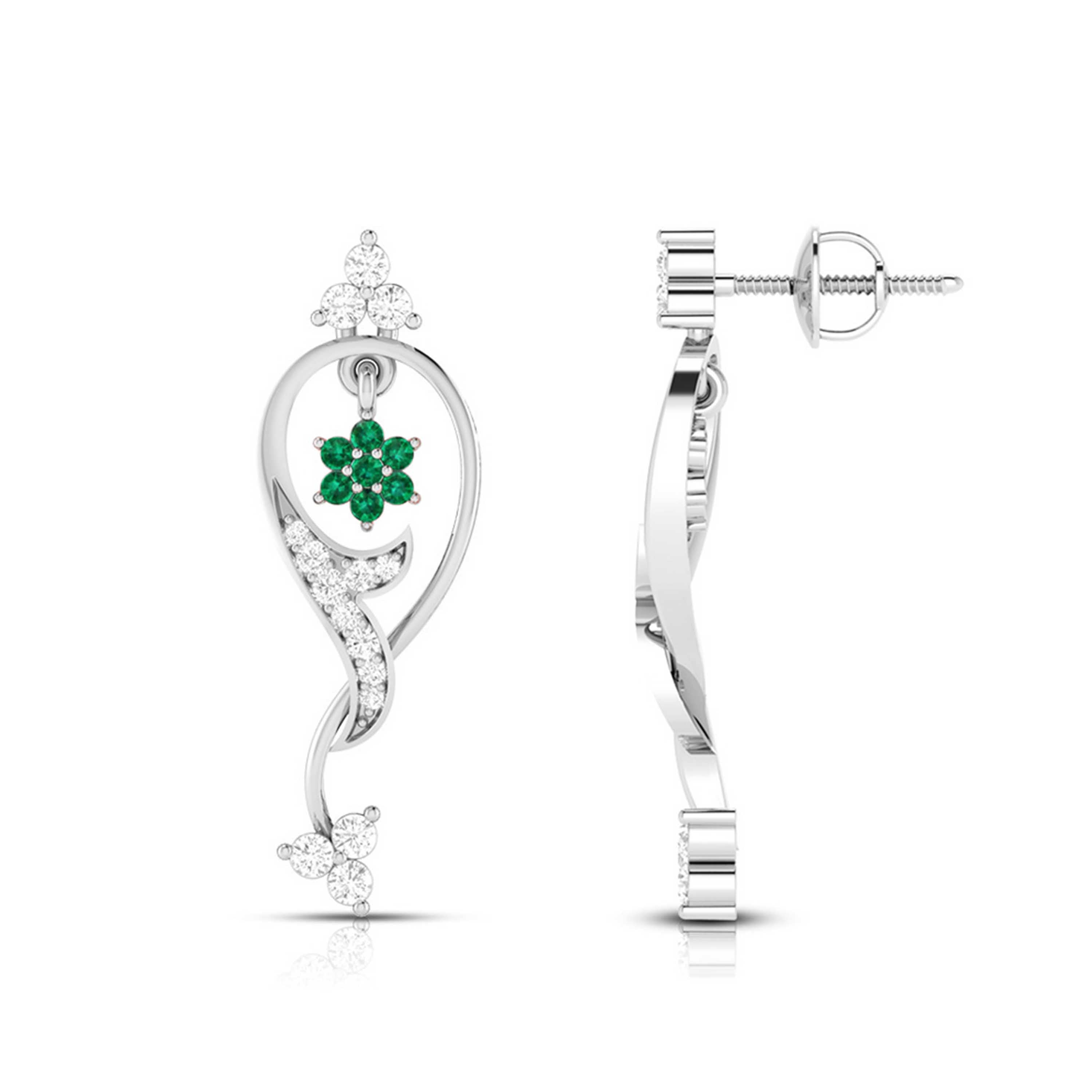 Designer Platinum with Diamond Earrings for Women JL PT E NL8538   Jewelove.US