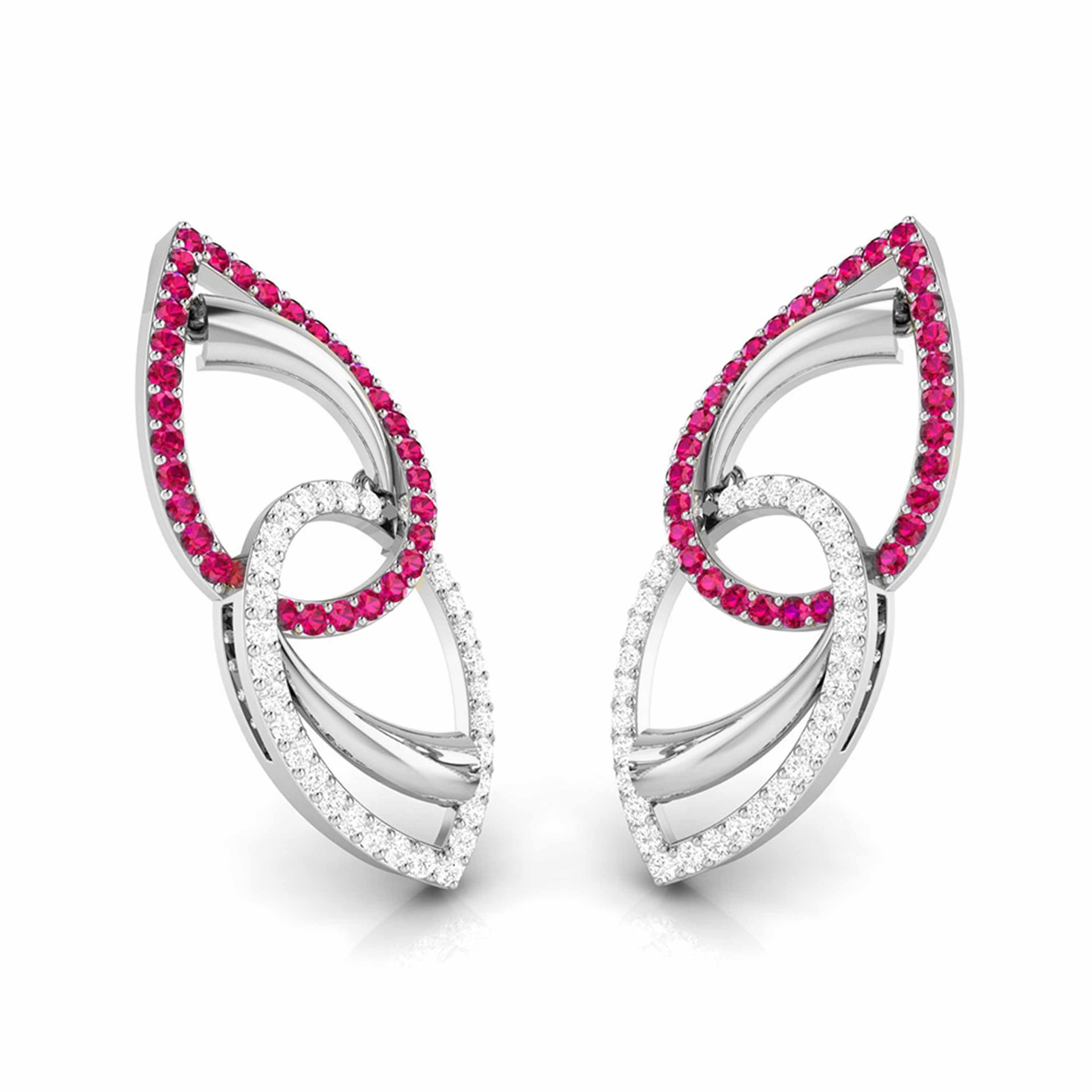 Designer Platinum Diamond Earrings for Women JL PT E NL8550