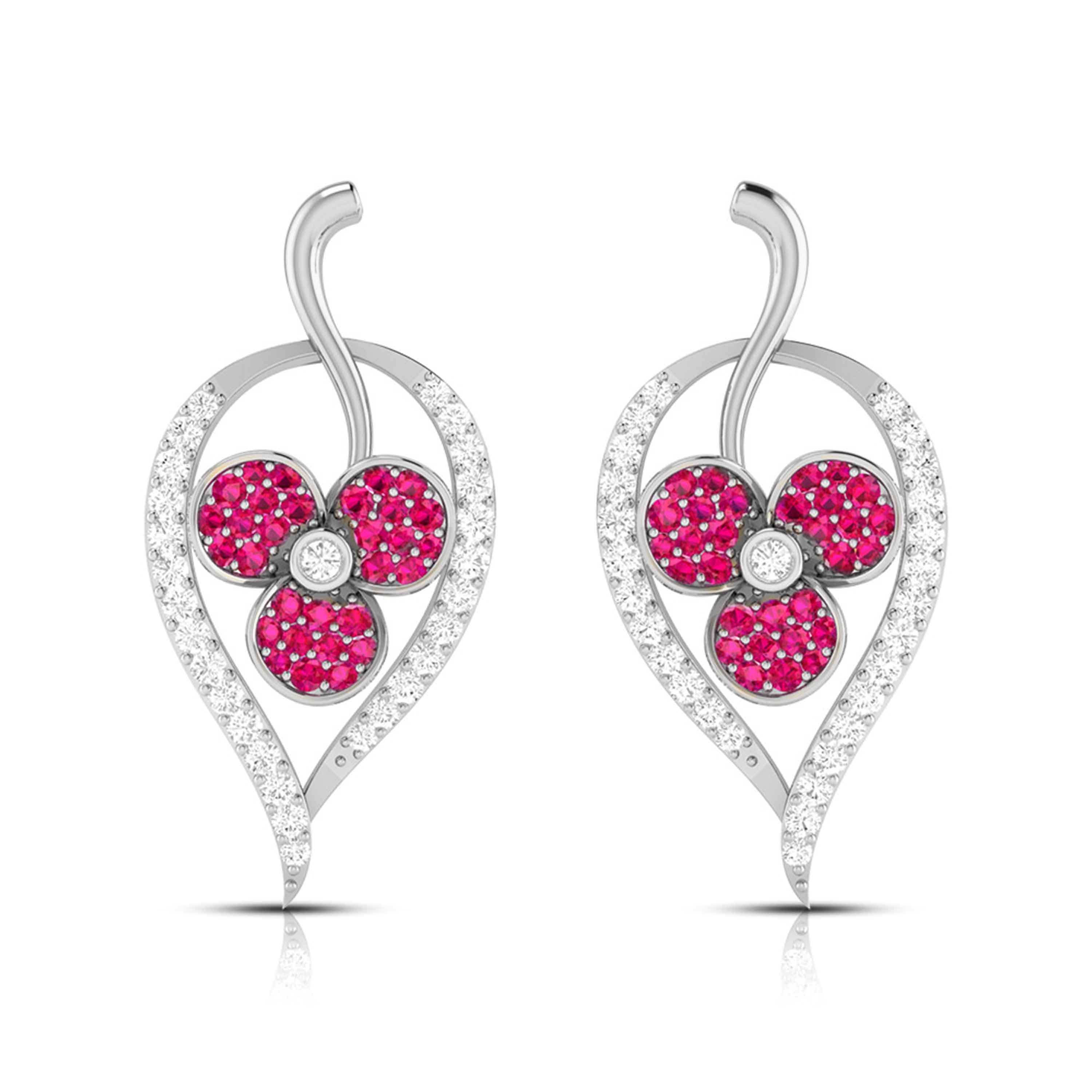 Designer Platinum Diamond Earrings for Women JL PT E NL8579  Red Jewelove.US