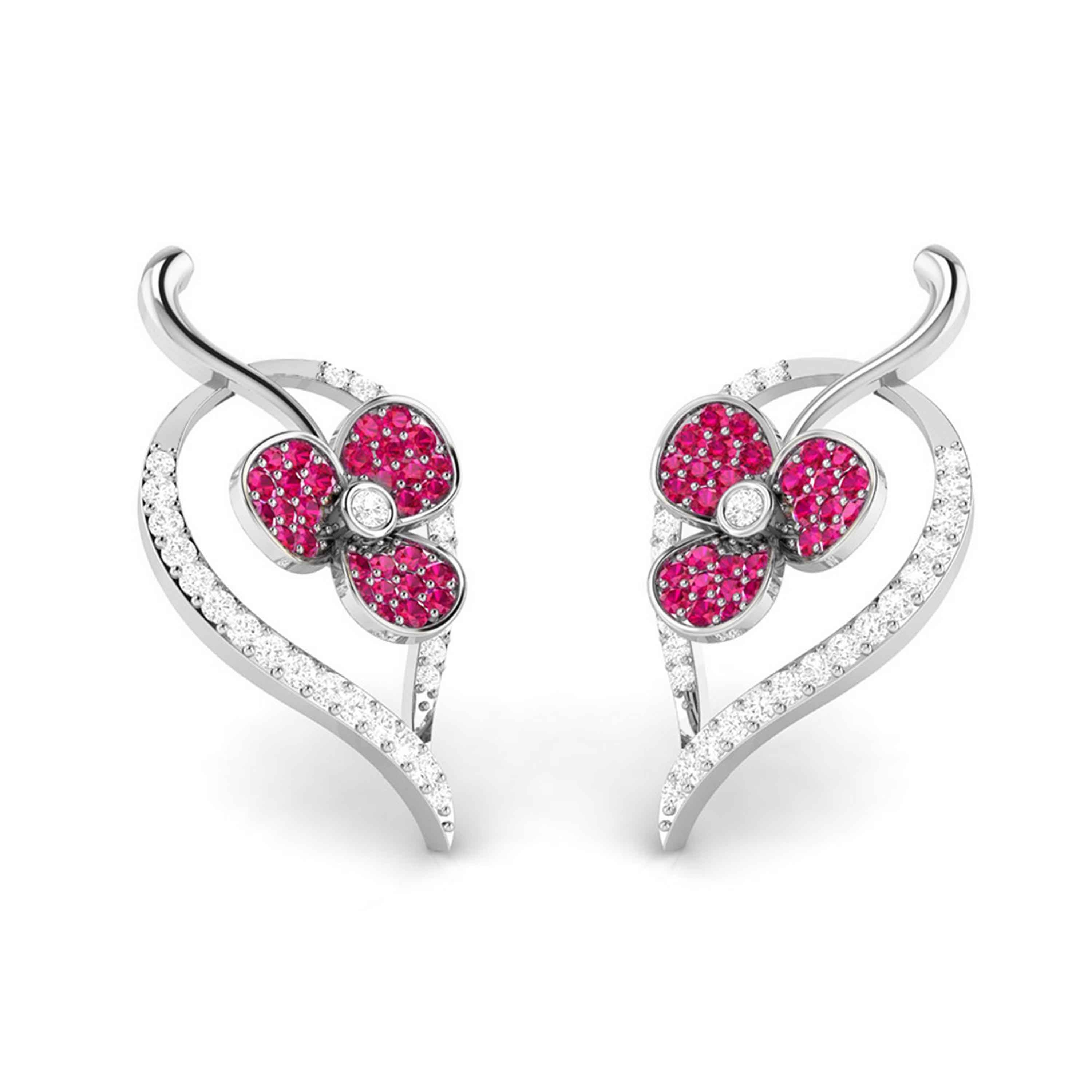 Designer Platinum Diamond Earrings for Women JL PT E NL8579   Jewelove.US