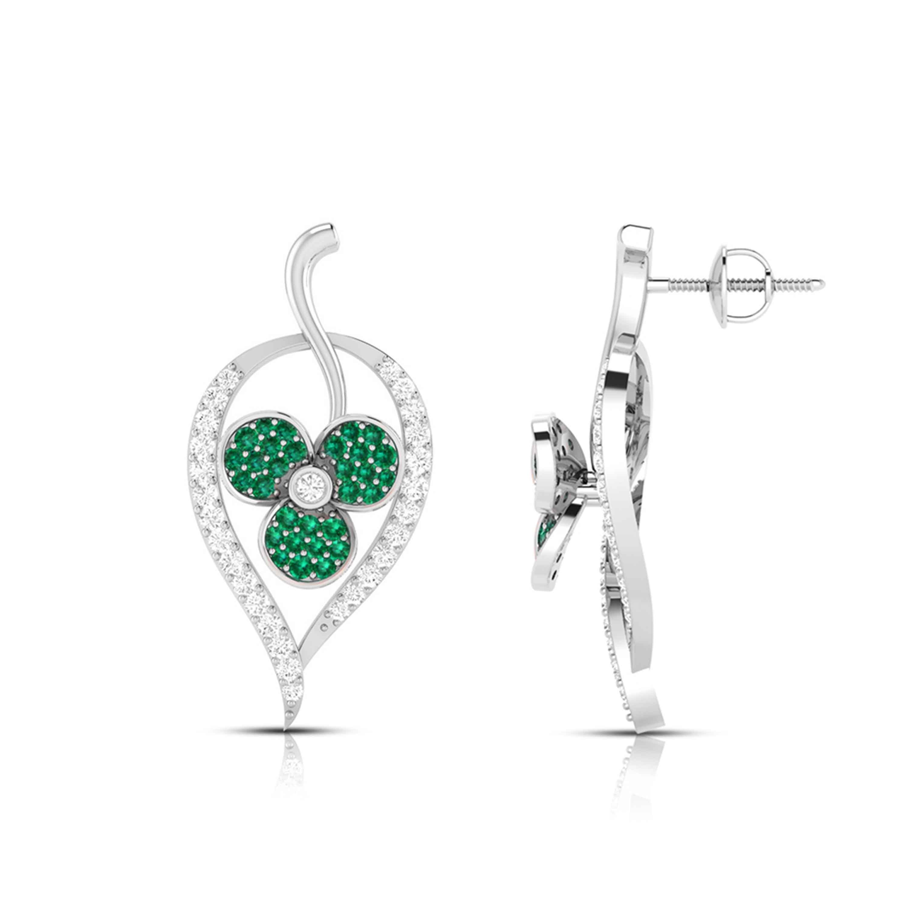 Designer Platinum Diamond Earrings for Women JL PT E NL8579   Jewelove.US