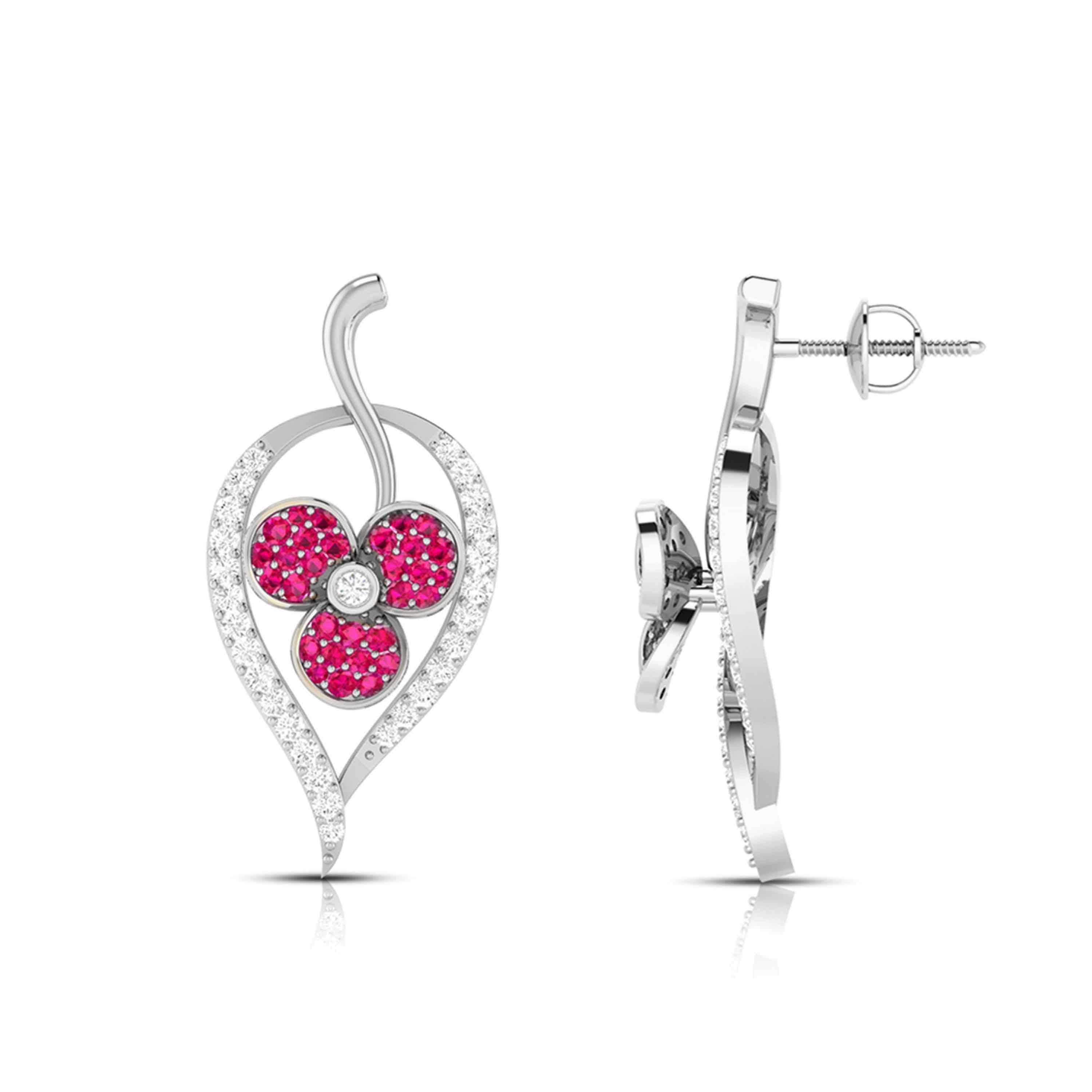 Designer Platinum Diamond Earrings for Women JL PT E NL8579   Jewelove.US