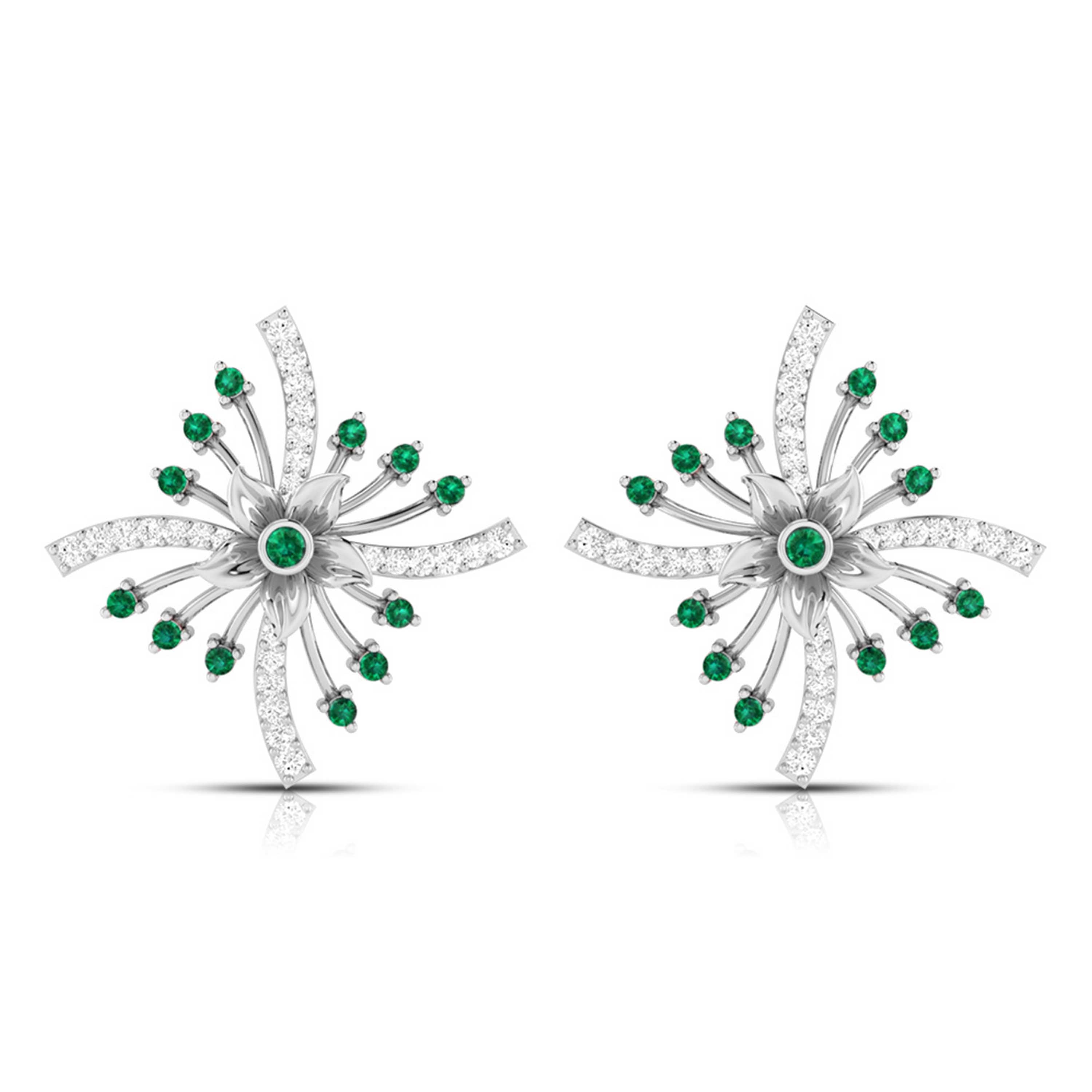 Platinum Diamond Earrings for Women JL PT E NL8581  Green Jewelove.US