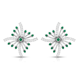 Platinum Diamond Earrings for Women JL PT E NL8581  Green Jewelove.US