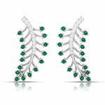 Load image into Gallery viewer, Designer Platinum Diamond Earrings for Women JL PT E NL8587  Green Jewelove.US
