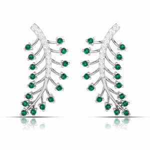Designer Platinum Diamond Earrings for Women JL PT E NL8587  Green Jewelove.US