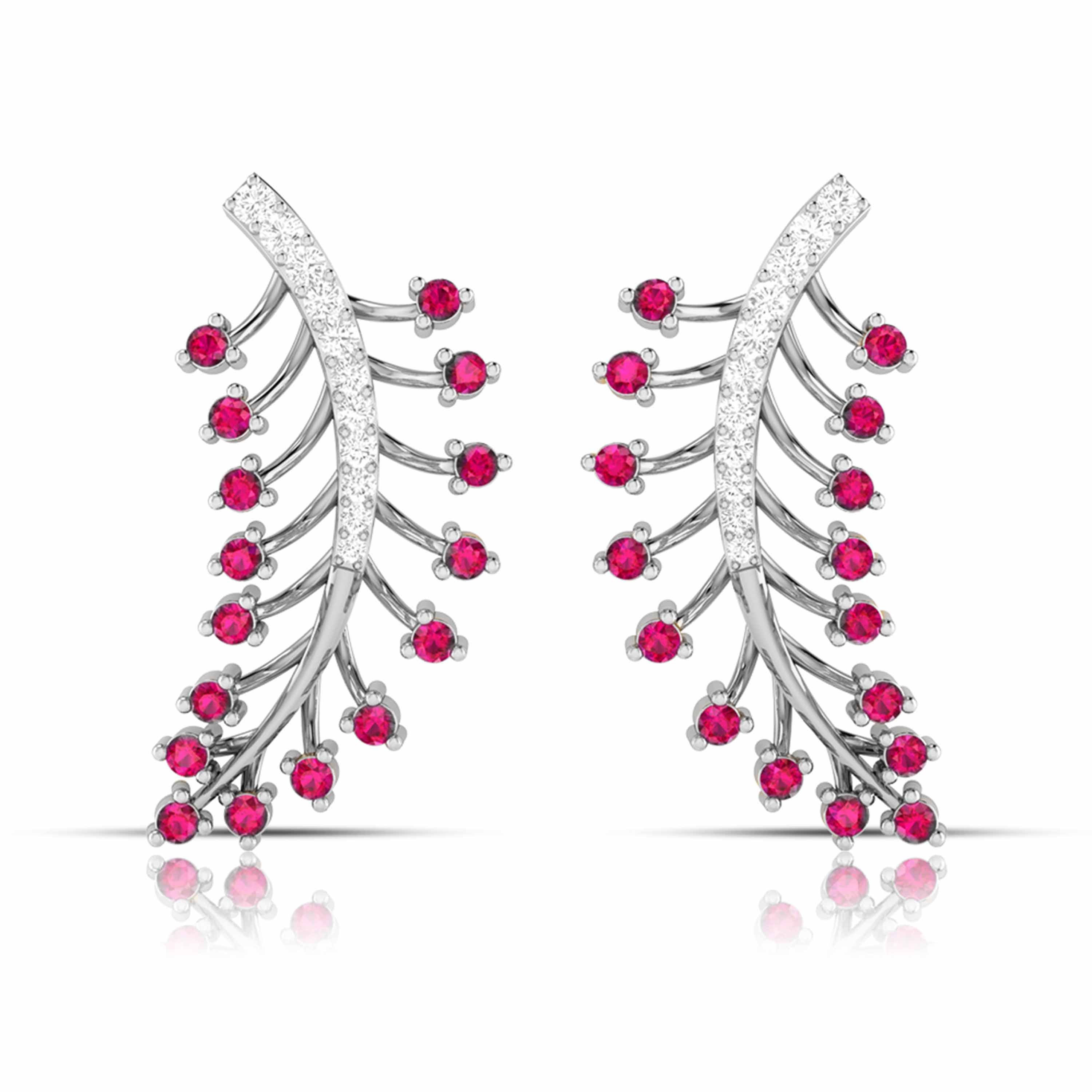 Designer Platinum Diamond Earrings for Women JL PT E NL8587  Red Jewelove.US