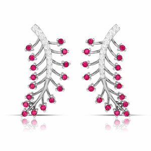 Designer Platinum Diamond Earrings for Women JL PT E NL8587  Red Jewelove.US