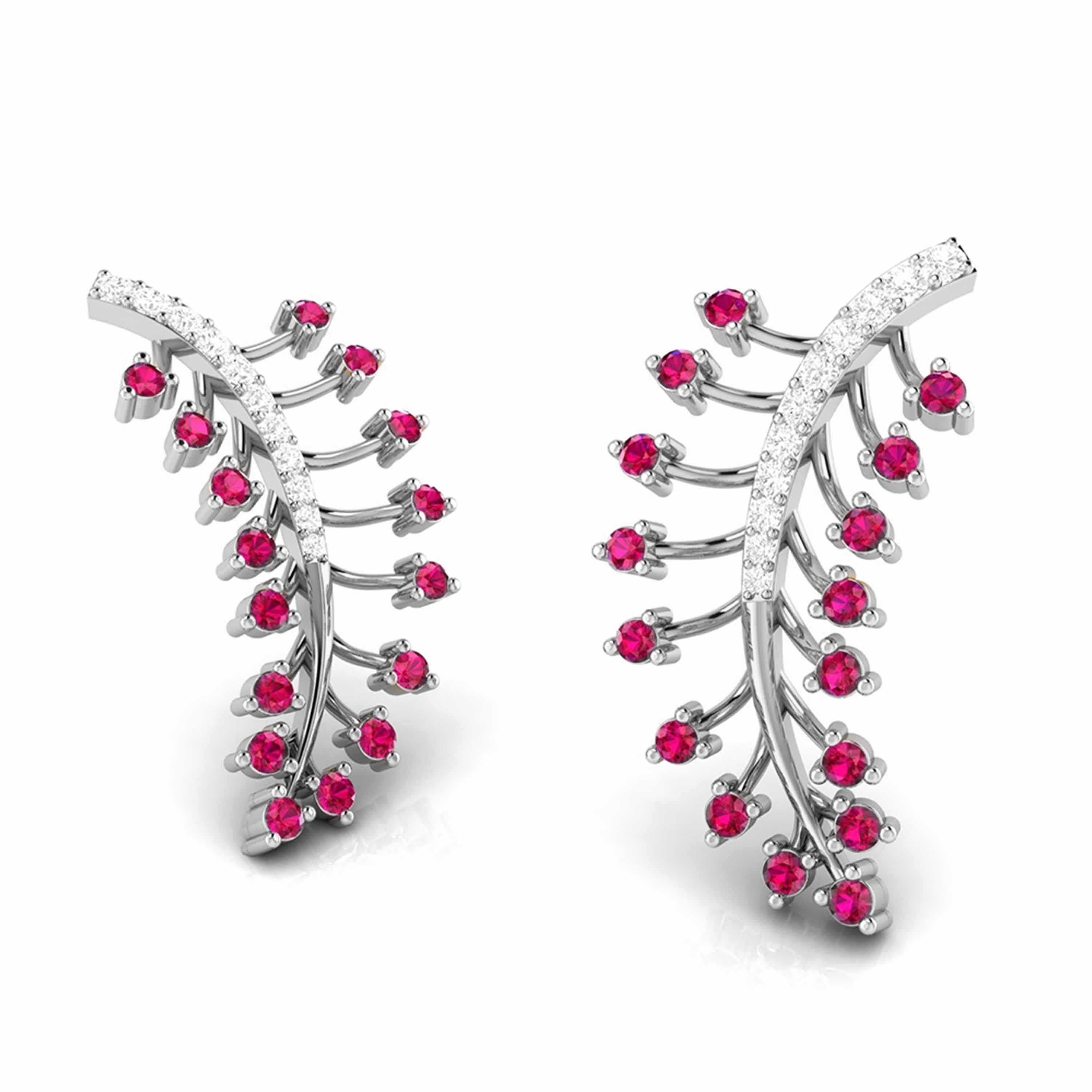 Designer Platinum Diamond Earrings for Women JL PT E NL8587   Jewelove.US