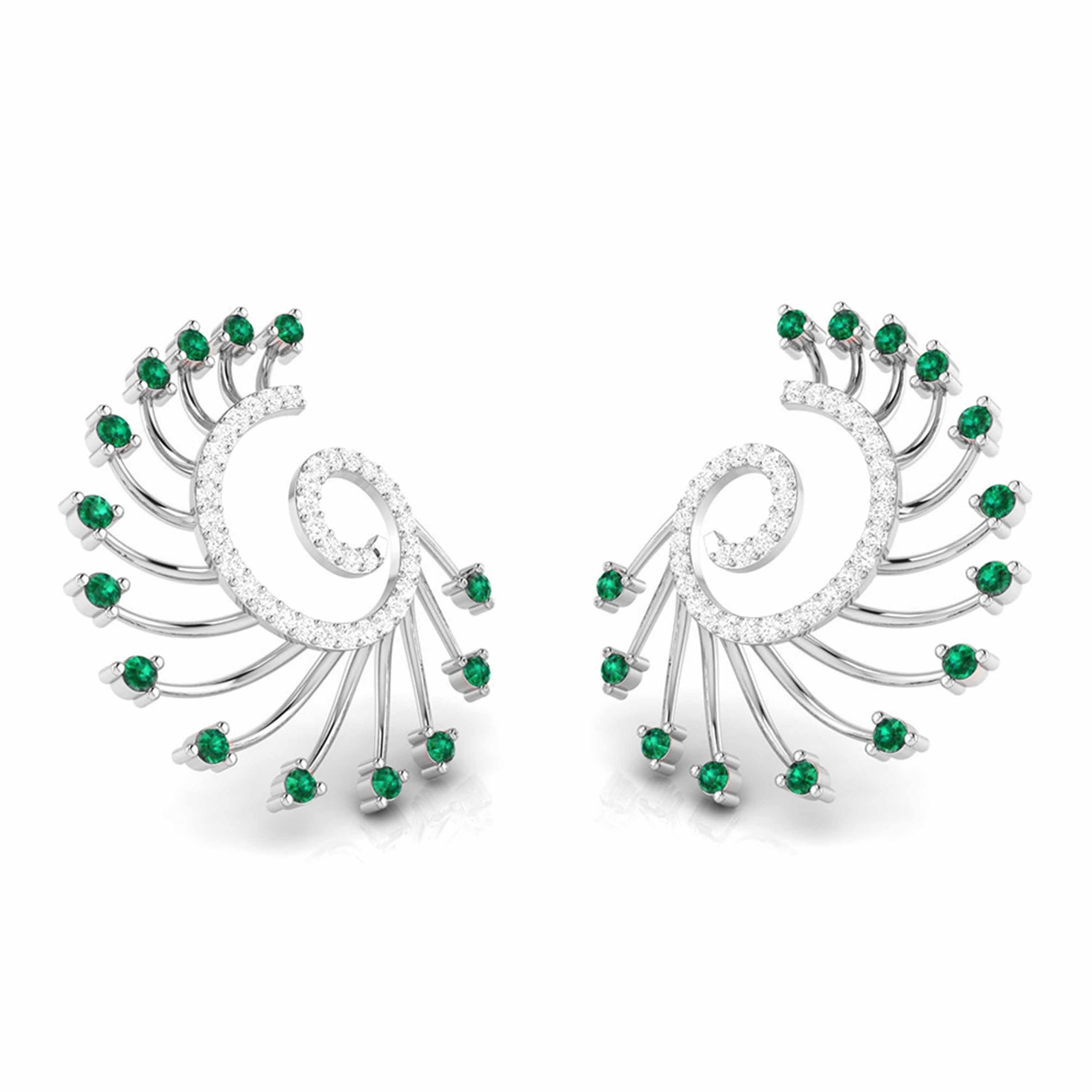 Designer Platinum Diamond Earrings for Women JL PT E NL8689