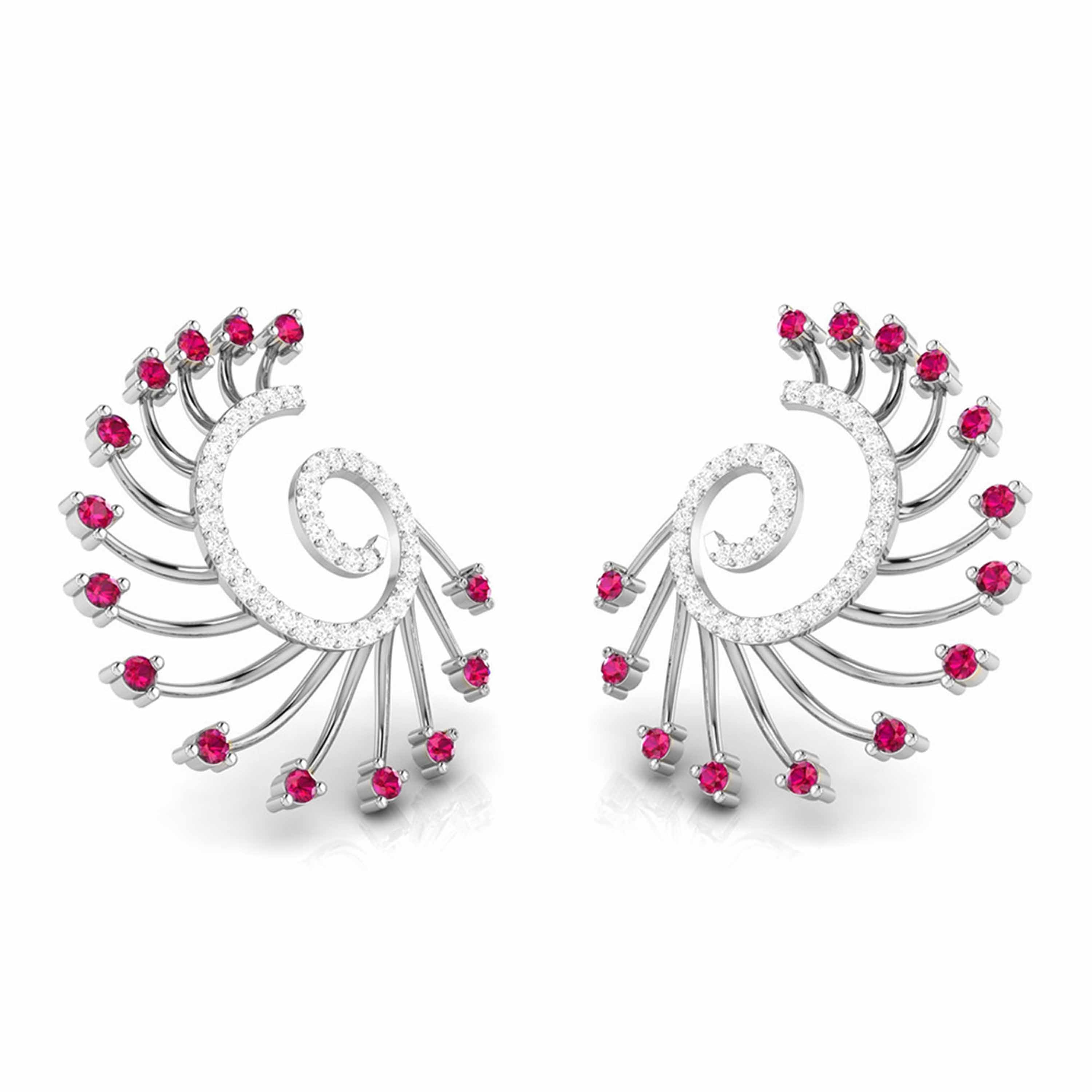 Designer Platinum Diamond Earrings for Women JL PT E NL8689