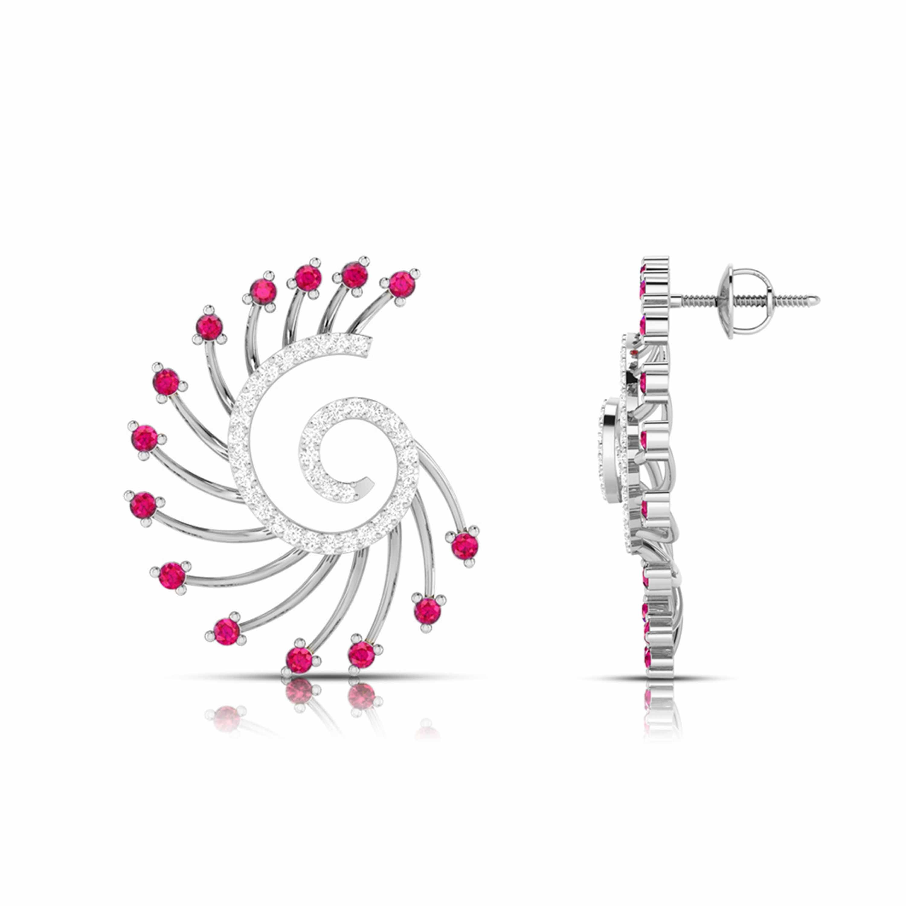 Designer Platinum Diamond Earrings for Women JL PT E NL8689
