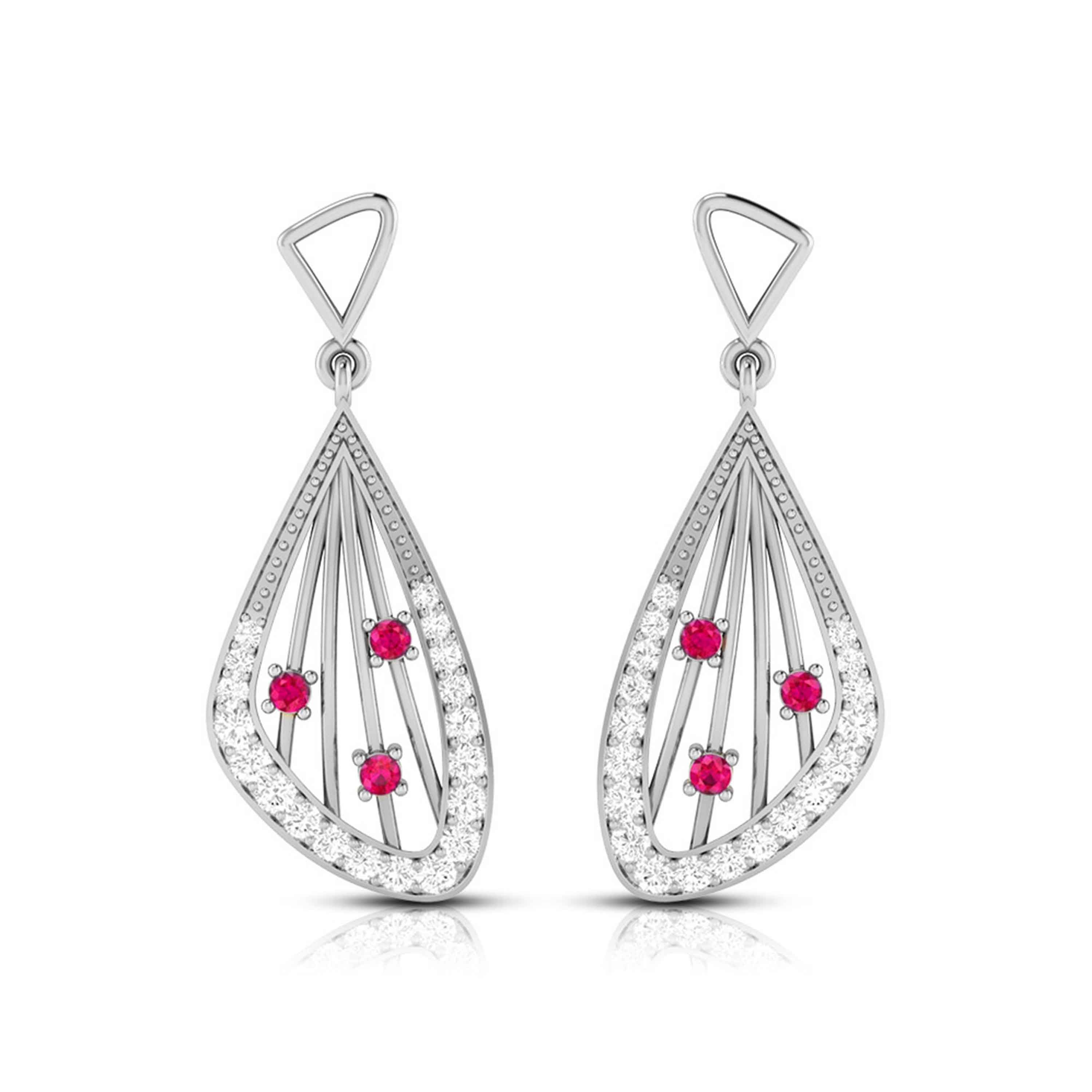 Designer Platinum Diamond Earrings for Women JL PT E NL8592