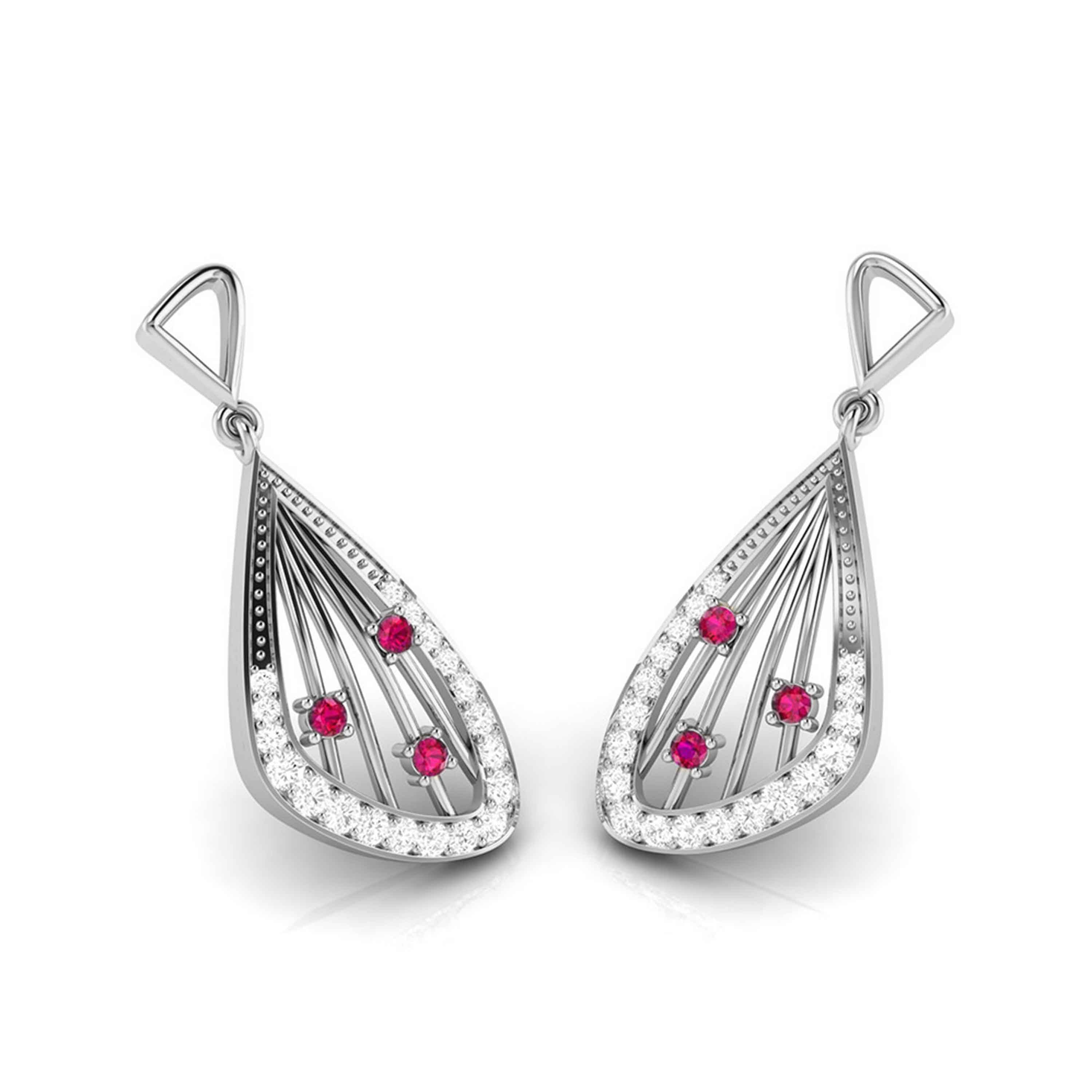 Designer Platinum Diamond Earrings for Women JL PT E NL8592
