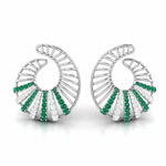 Load image into Gallery viewer, Designer Platinum Diamond Earrings for Women JL PT E NL8598  Green Jewelove.US
